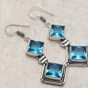 - Sterling Silver London Blue Topaz Earrings